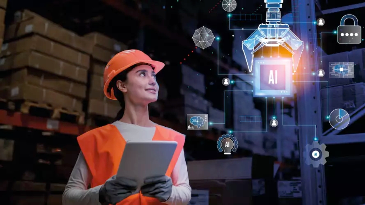 Imagen editorial sobre AI en logística: rutas, inventarios y predicción de demanda se vuelven prioridad